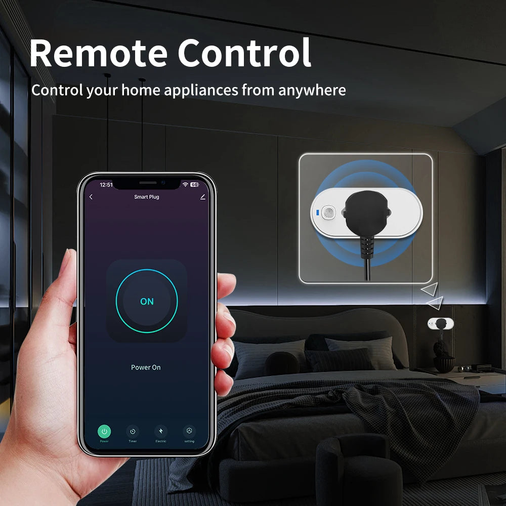 TNCE Tuya Brazil Plug 16/20A WiFi or Zigbee, socket with Power Monitor,Smart Life APP Remote control,Voice for Google Home Alexa