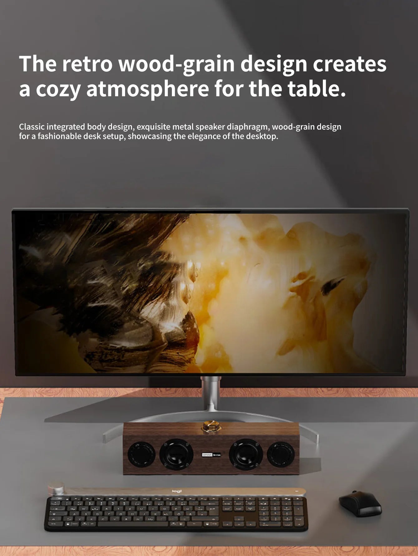 Lenovo C02 Multimedia Speaker Bluetooth Speaker Wired/Bluetooth Dual-Mode Speaker Retro Speaker Universal for Tv, Computer, and Mobile Phone Subwoofer