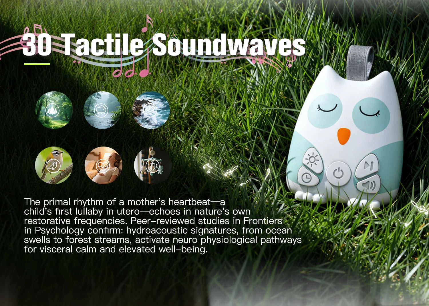 Portable White Noise Sound Machine for Baby 30 Soothing Sounds Crying Sensor for Infants with Night Light Timer Rechargeable