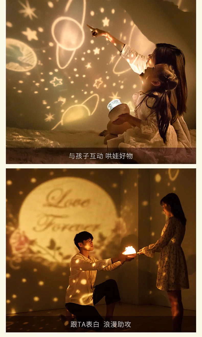 Kids Gift Projector Night Light Rechargeable 360 Adjustable Design Bedroom Nebula Galaxy Projector Lights Christmas Birthday