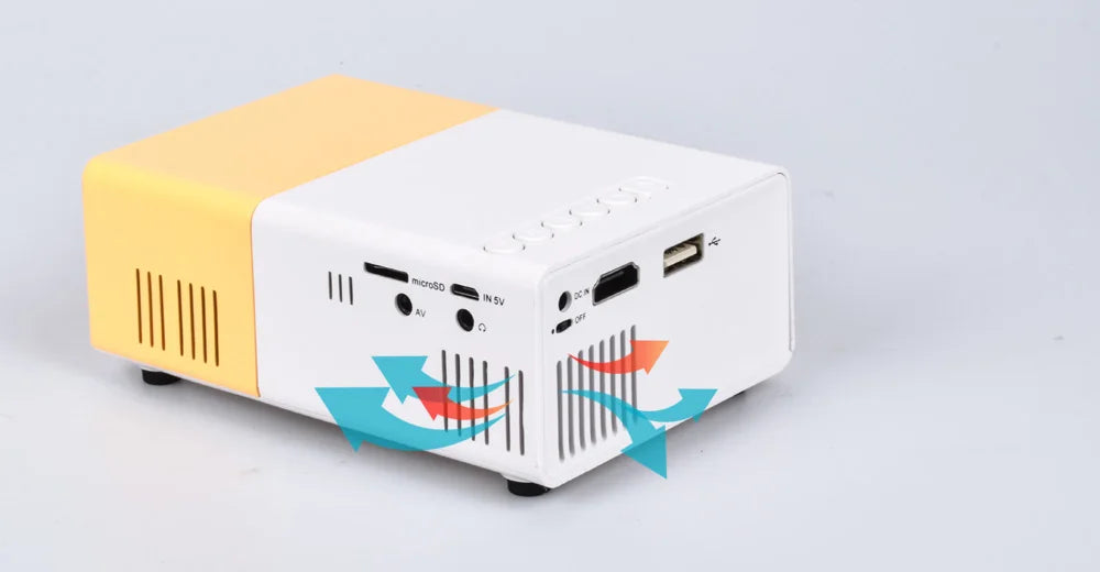 YG300 Mini Projector LED Yg300 Upgraded Version 1000 Lumen 320x240P HDMI-compatible USB Audio Home Media Player Beamer