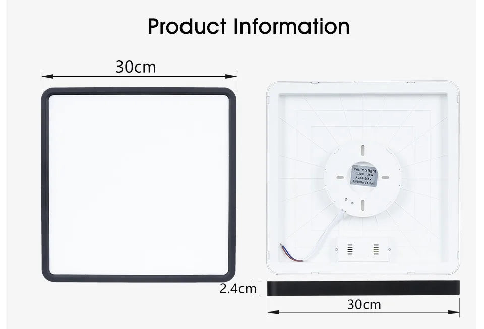 MARPOU Tuya Smart LED Ceiling Lamp Wood Grain App Voice Control Alexa/Google Remote Control Square Ceiling Lights Living Room