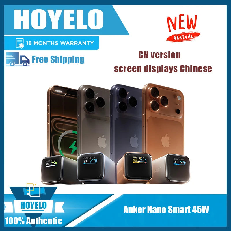 Anker Nano Smart 45W Type C Charger Fast Charging Compact and Foldable Plug USB C Charger Block for iphone 17 and more