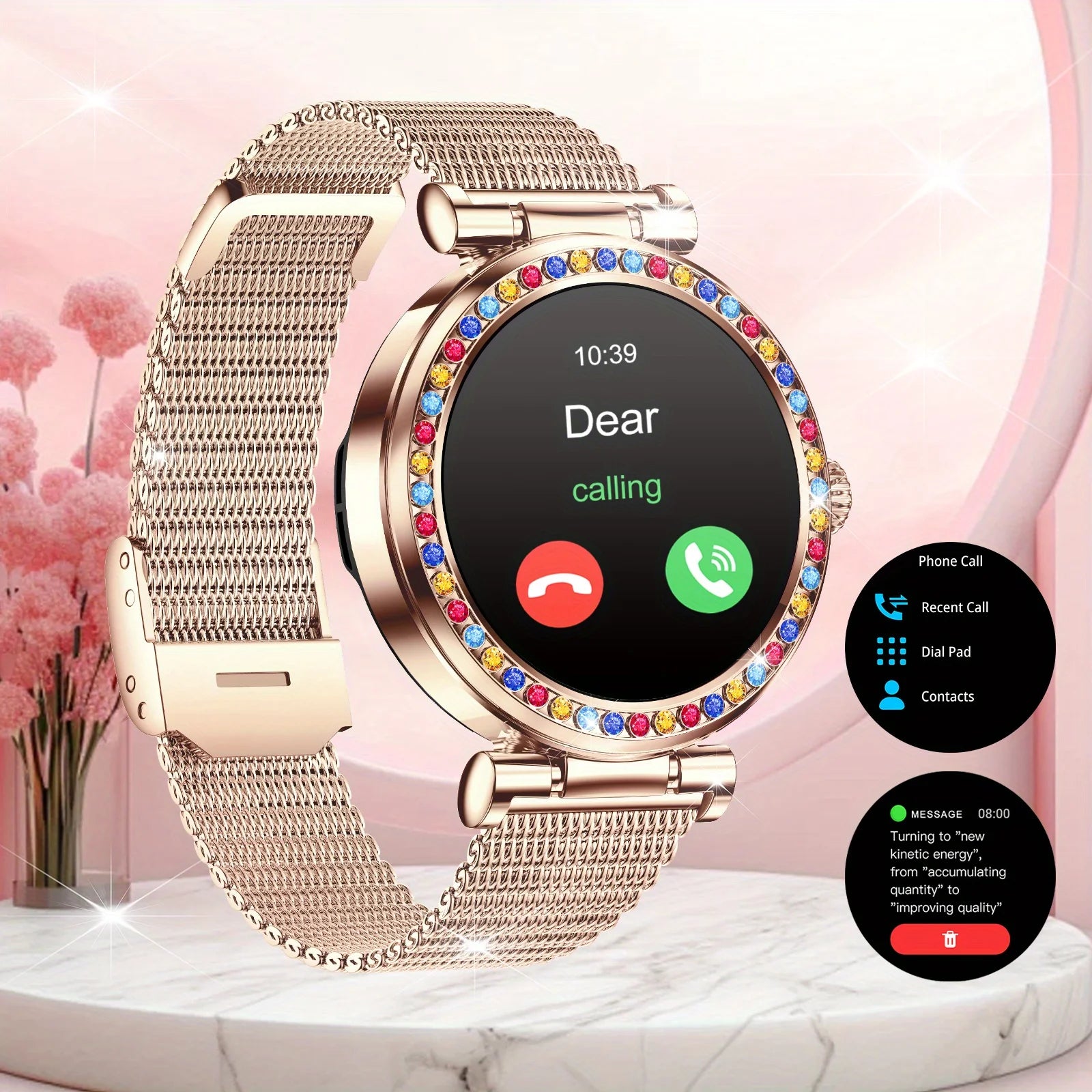Woman Smart Watch,call Notification and Rejection,  Pedometers, Music Playback, for Women Gift