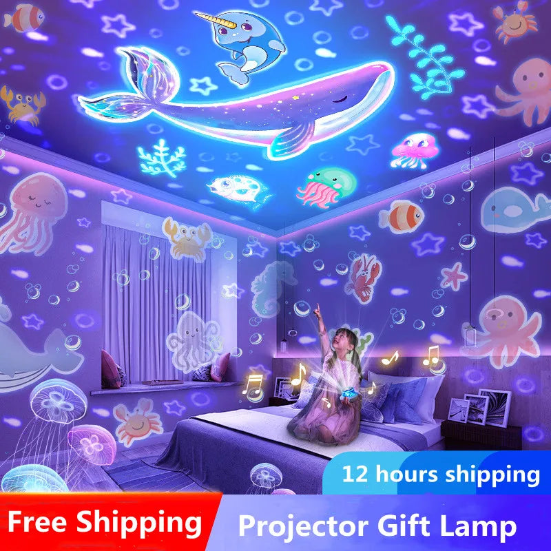 Kids Gift Projector Night Light Rechargeable 360 Adjustable Design Bedroom Nebula Galaxy Projector Lights Christmas Birthday