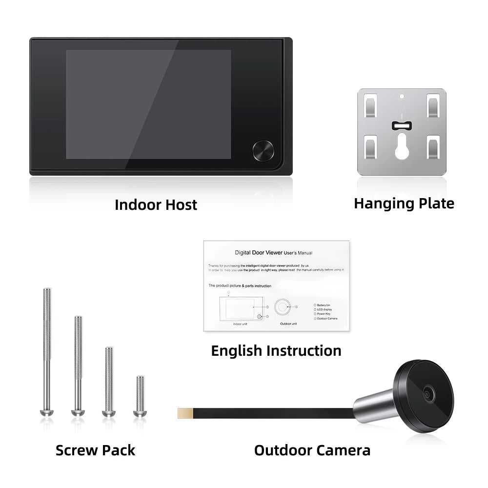 Awapow 3.5 Inch Doorbell Peephole Viewer Digital Door Camera 120° LCD 2 Million HD Pixels Cat Eye Door Bell Outdoor Monitor