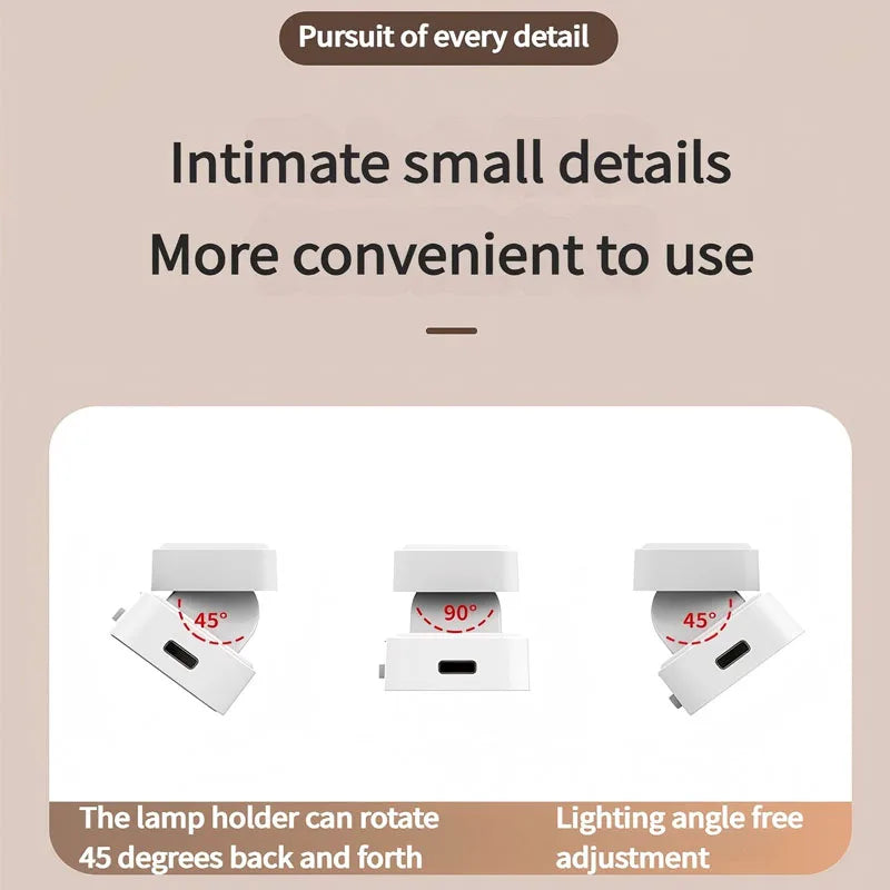 Touch Table Lamp Magnetic Desk Lamp Bulit-in Rechargeable Battery for Reading Cabinet Mirror Bedside Rechargeable Night Lights