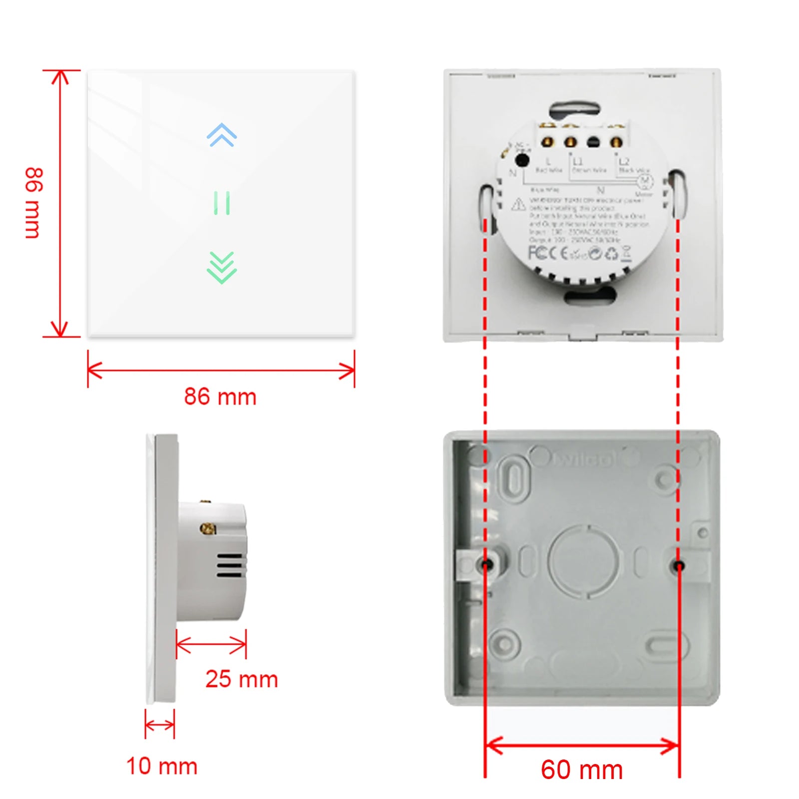 LoraTap Curtain Roller Shutter WiFi Blinds Switch Backlight Tubular Motor Tuya Smart Life App Google Home Alexa Echo
