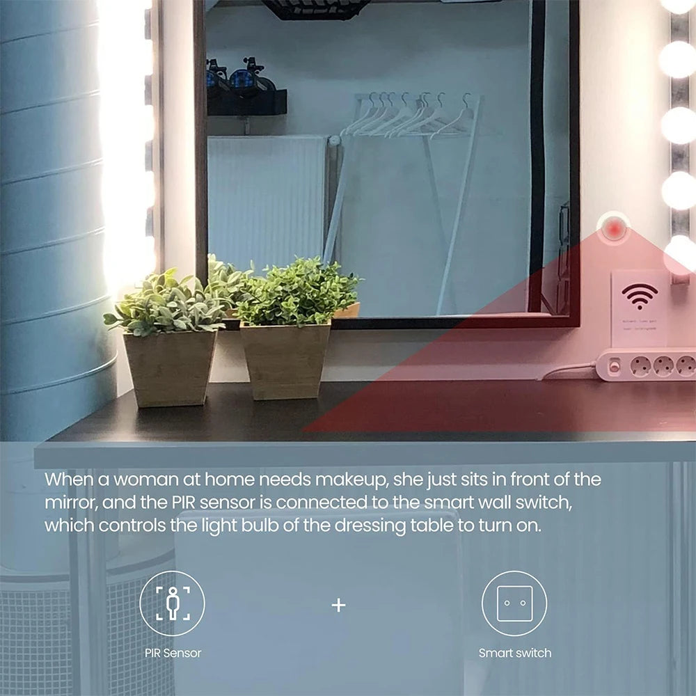 Zigbee Mini PIR Motion Sensor Human Motion Infrared Detector Security Alarm Work With Alexa Google Home Zigbee2MQTT Need Gateway