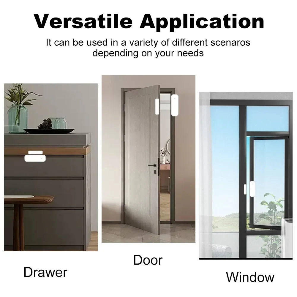 Tuya Zigbee Smart Door Sensor Window Door Open Closed Detectors Smart Home Security Alarm System Voice Control Via Alexa Google