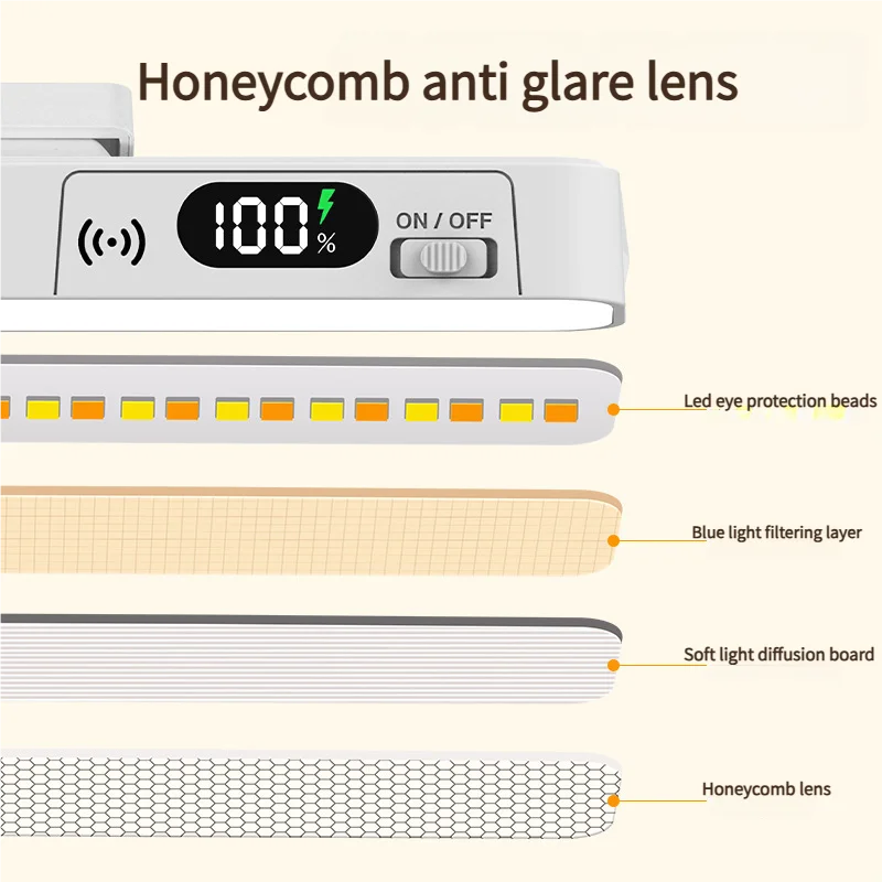 Touch Table Lamp Magnetic Desk Lamp Bulit-in Rechargeable Battery for Reading Cabinet Mirror Bedside Rechargeable Night Lights