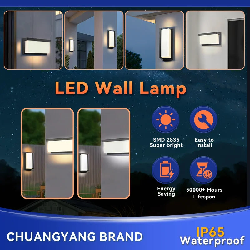 LED Outdoor Wall Light Ip65 Waterproof Wall Lamp Led Outdoor Lighting Porch Lights For Balcony Home Garden Light Bedroom 85-220V
