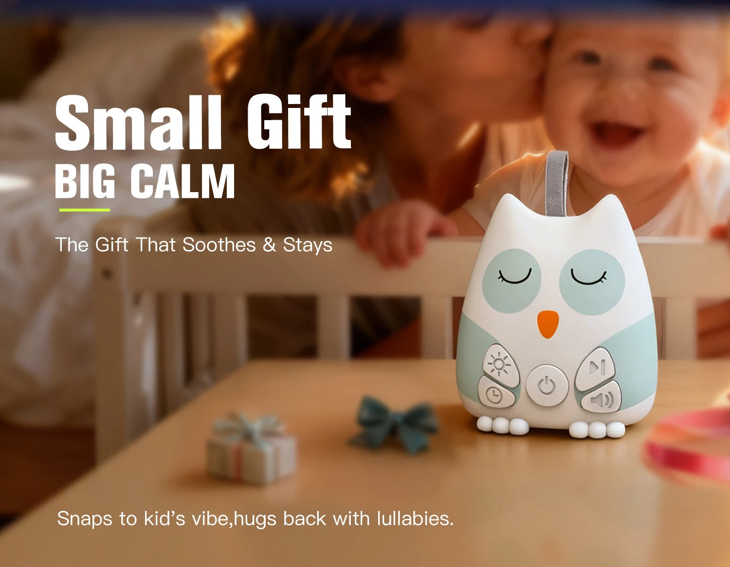 Portable White Noise Sound Machine for Baby 30 Soothing Sounds Crying Sensor for Infants with Night Light Timer Rechargeable