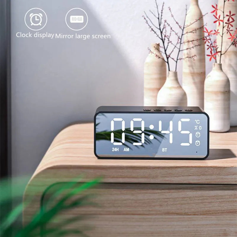 Alarm Clock Radio FM Bluetooth Speaker Portable Subwoofer Caixa De Som Sound Box Music Wireless Mini Woofers Bocina Lamp Column