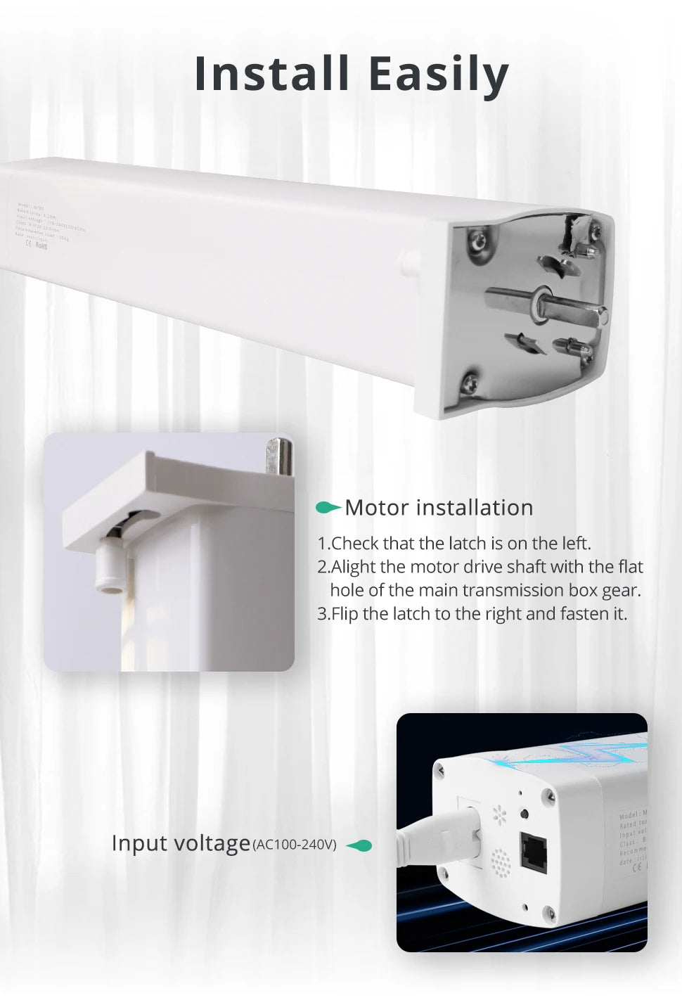 Zemismart Matter Over Thread Smart Curtain Motor Google Home App Samrtthings App Control Automatic Curtain System