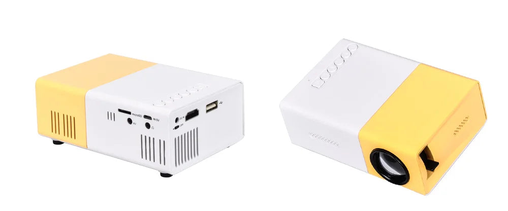 YG300 Mini Projector LED Yg300 Upgraded Version 1000 Lumen 320x240P HDMI-compatible USB Audio Home Media Player Beamer