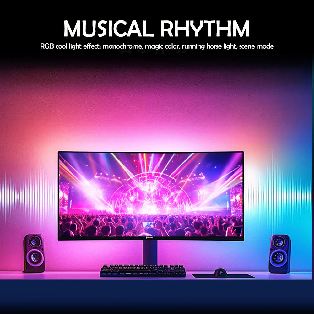 RGB Gaming Light Sync Strip Screen Backlight with Smart APP Control Ambient Lighting DIY Color Modes Computer Game Room
