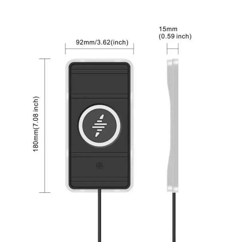 Car 100W Wireless Charger Pad ON/OFF RGB Anti Slip Base Phone Holder for iPhone 16-12 Samsung Xiaomi AirPods Pro 2 Fast Charging