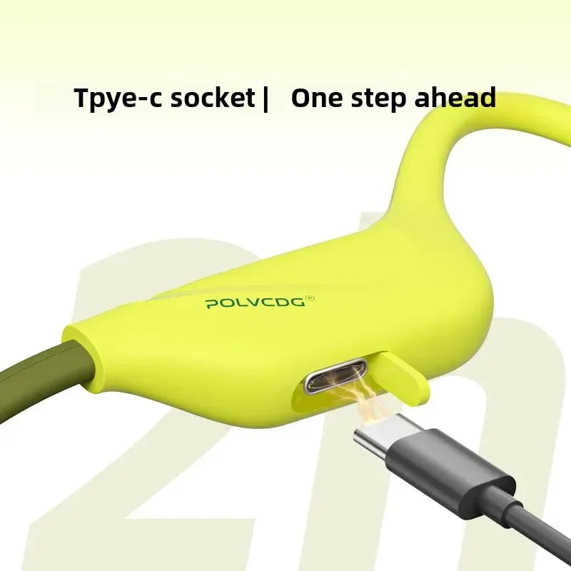 POLVCDG X1 Bone Conduction Cycling Earphones 32GB Memory Bluetooth 5.4 Open Running Headset Sports Technology 2025 Model