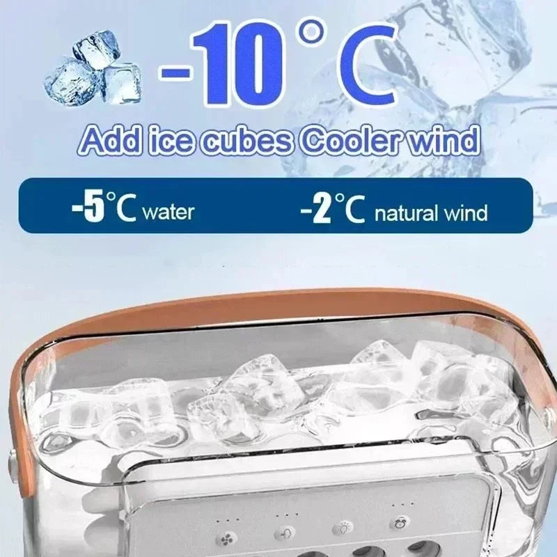 3 In 1 New Fan Air Conditioner Household Small Air Cooler LED Night Light Portable Humidifier Air Adjustment Fan Office Home Fan