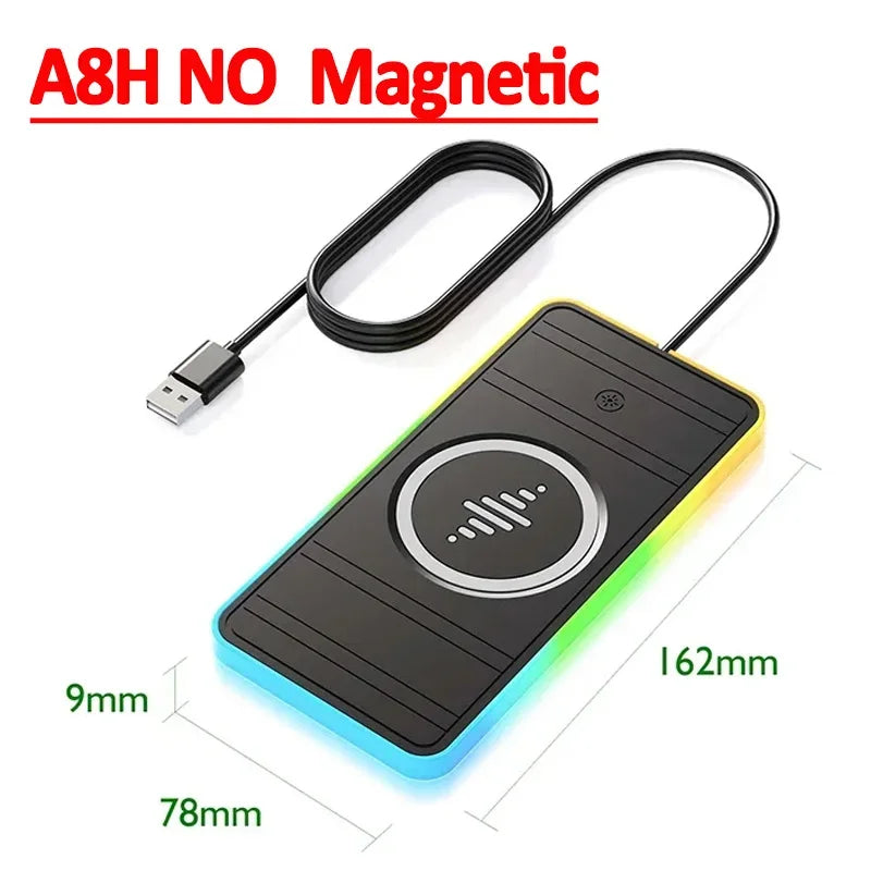 30W Magnetic Car Wireless Charger Pad RGB Light Non-Slip Car Charger for iPhone 17 16 Samsung Xiaomi Airprods Fast Charging