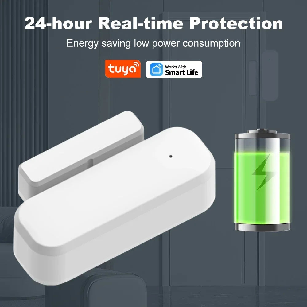 Tuya Zigbee Smart Door Sensor Window Door Open Closed Detectors Smart Home Security Alarm System Voice Control Via Alexa Google