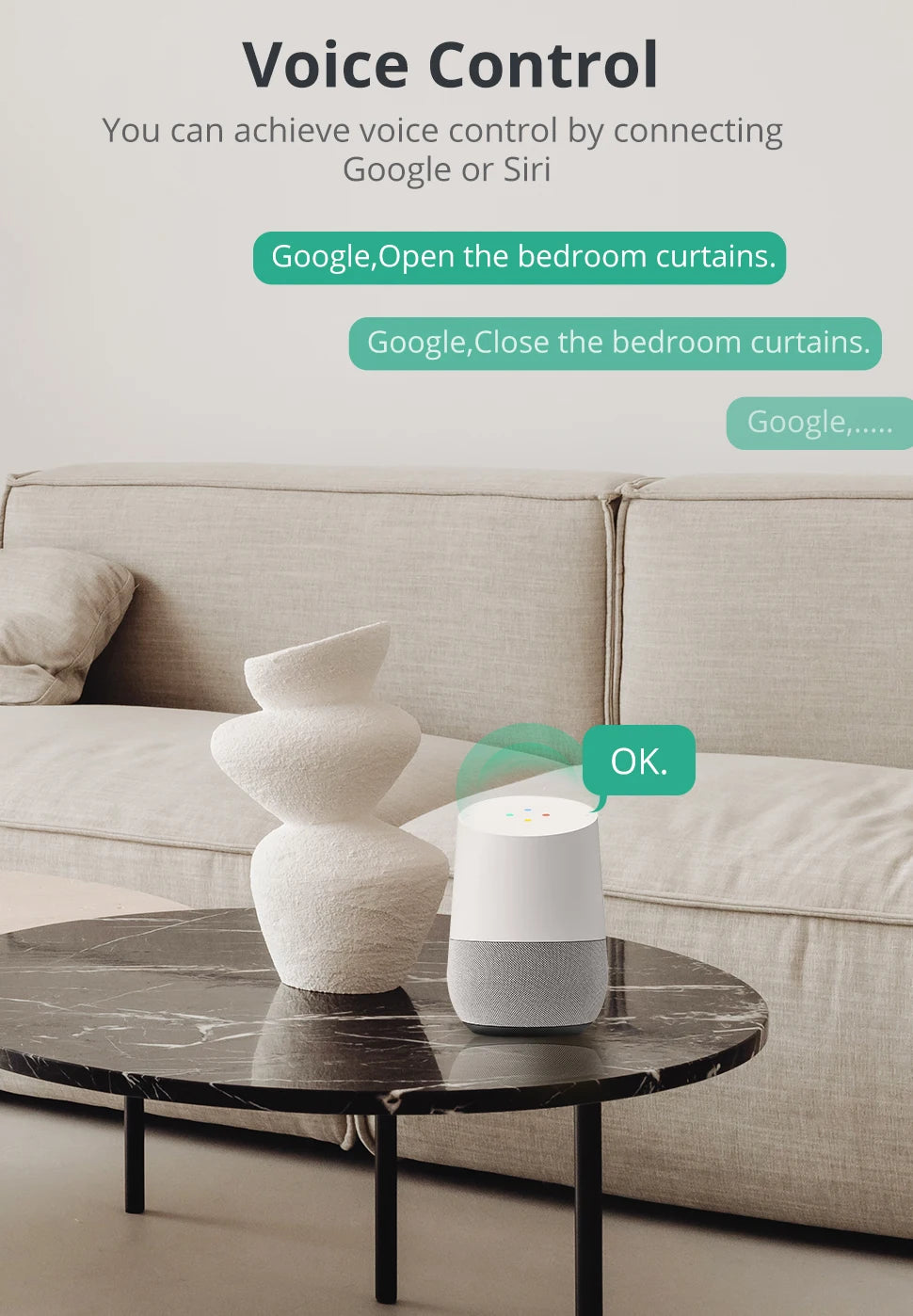 Zemismart Matter Over Thread Smart Curtain Motor Google Home App Samrtthings App Control Automatic Curtain System