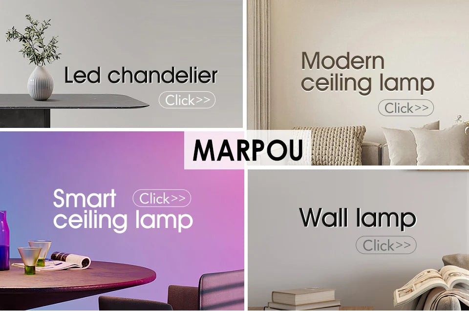 MARPOU Tuya Smart LED Ceiling Lamp Wood Grain App Voice Control Alexa/Google Remote Control Square Ceiling Lights Living Room