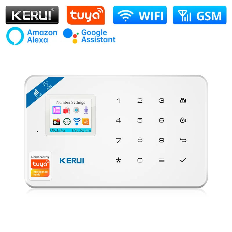 KERUI W181 Alarm System Secutrity Home WIFI GSM Alarm Tuya Smart Motion Detector Door Sensor Burglar IP Camera Work Alexa Google