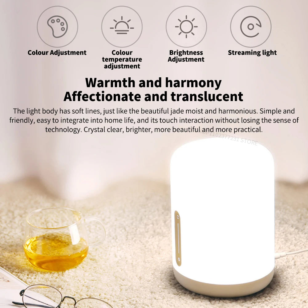 Bedside Lamp 2 Smart Table LED Night Light Colorful 400 Lumens Bluetooth WiFi Touch Control for Apple HomeKit Siri