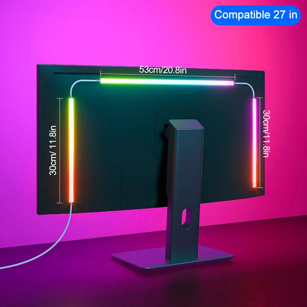 RGB Gaming Light Sync Strip Screen Backlight with Smart APP Control Ambient Lighting DIY Color Modes Computer Game Room
