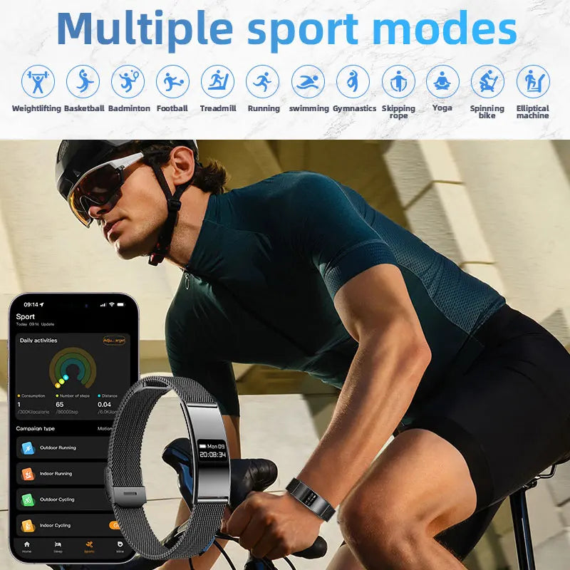 New Smart Bracelet Men Women Health Fitness Tracker Heart Rate HRV Monitor Sport Band Call Reminder Smart Watch for Android iOS