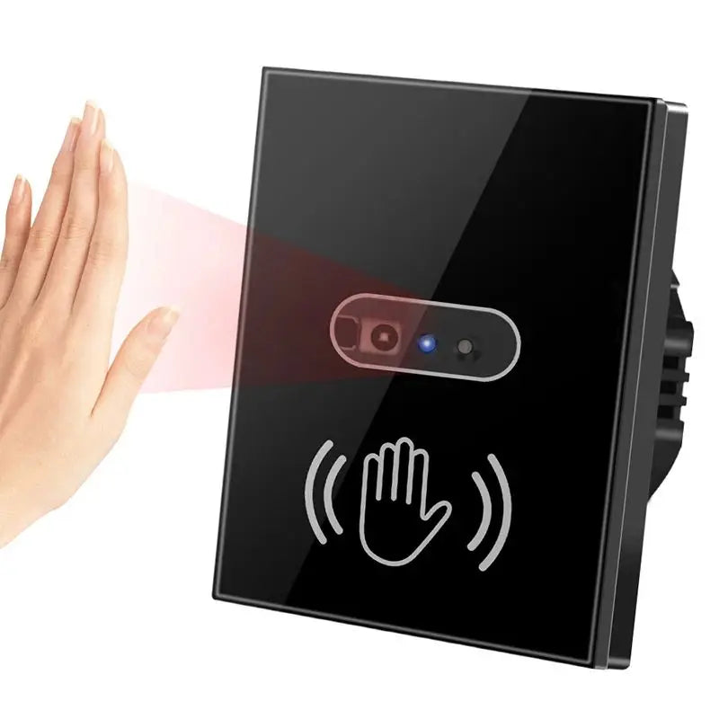 Wall Smart Light Switch Infrare IR Sensor No Need Touch EU Glass Screen Panel Electrical Power Auto On Off Lamp