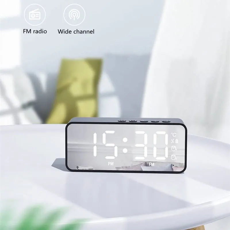Alarm Clock Radio FM Bluetooth Speaker Portable Subwoofer Caixa De Som Sound Box Music Wireless Mini Woofers Bocina Lamp Column