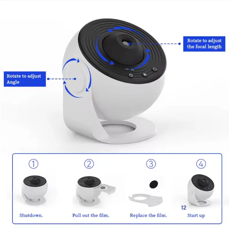 Hot Selling Starry Sky Planetarium Lamp 360° Rotate Galaxy Night Light Projector for Kids Room Valentine’s Gift Bedroom Decor