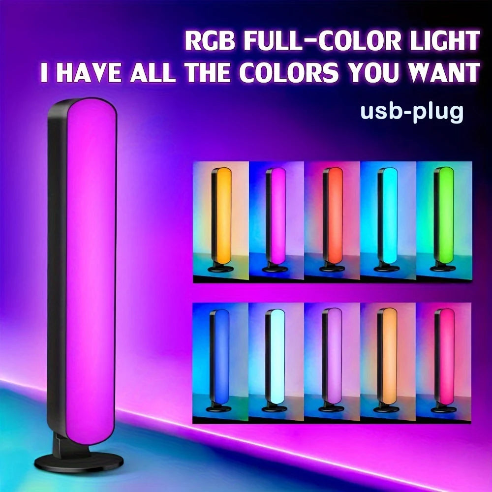 1/2pc LED Desktop Smart RGB Light Bars with Remote 16colors USB Plug Night Light for Gaming Desk Office Party TV Background Gift