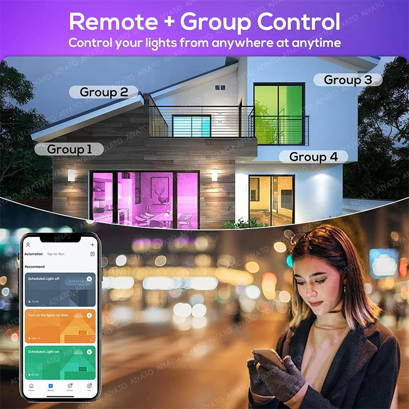 B22 Base TUYA Wifi Smart Bulb Bluetooth lamps Led RGB Smart Light 220V Alexa Google Assisatnt Voice Control Timing APP Group