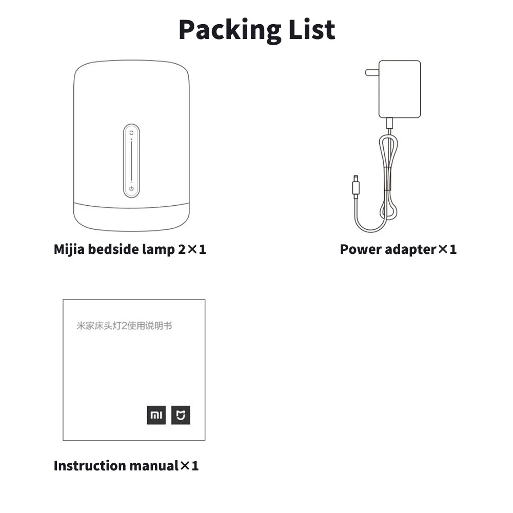 Bedside Lamp 2 Smart Table LED Night Light Colorful 400 Lumens Bluetooth WiFi Touch Control for Apple HomeKit Siri