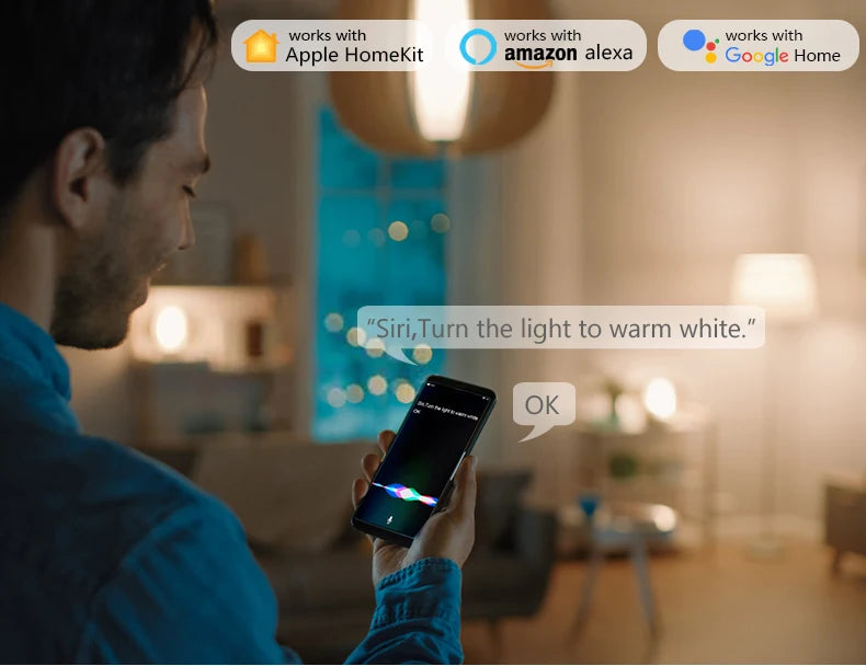 MFi Certified Homekit LED Smart WiFi Light Bulb Siri Voice APP Control RGBCW Night Lamp For Apple HomeKit App Alexa Google Home