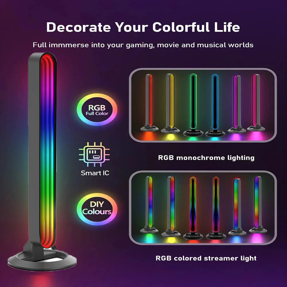 WIFI Smart RGB Light Bar for Google Home TV Background PC Holiday Esports Desktop Decoration Lamp Mirror Music Desktop Lighting