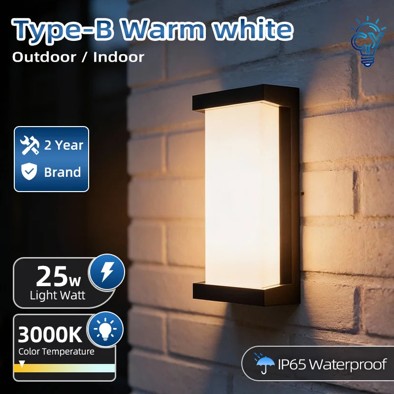 LED Outdoor Wall Light Ip65 Waterproof Wall Lamp Led Outdoor Lighting Porch Lights For Balcony Home Garden Light Bedroom 85-220V