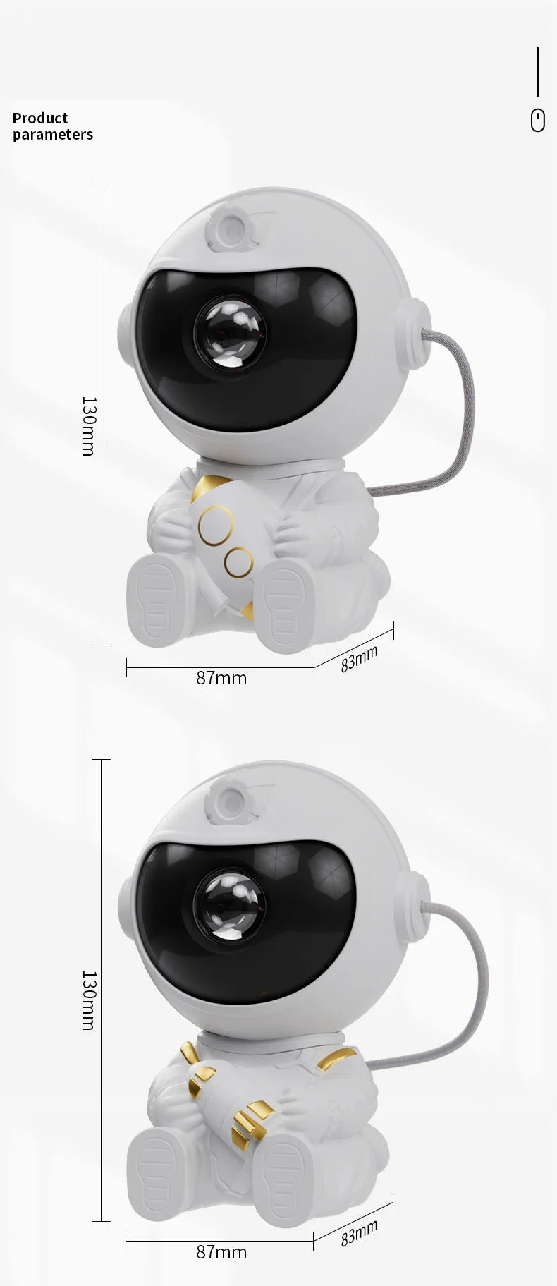 Astronaut LED Star Projector Night Light Galaxy Projectors for Home Bedroom Room Decorative Children Kids Gift Starry Sky Lamp