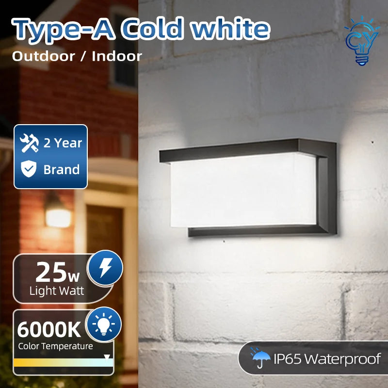 LED Outdoor Wall Light Ip65 Waterproof Wall Lamp Led Outdoor Lighting Porch Lights For Balcony Home Garden Light Bedroom 85-220V