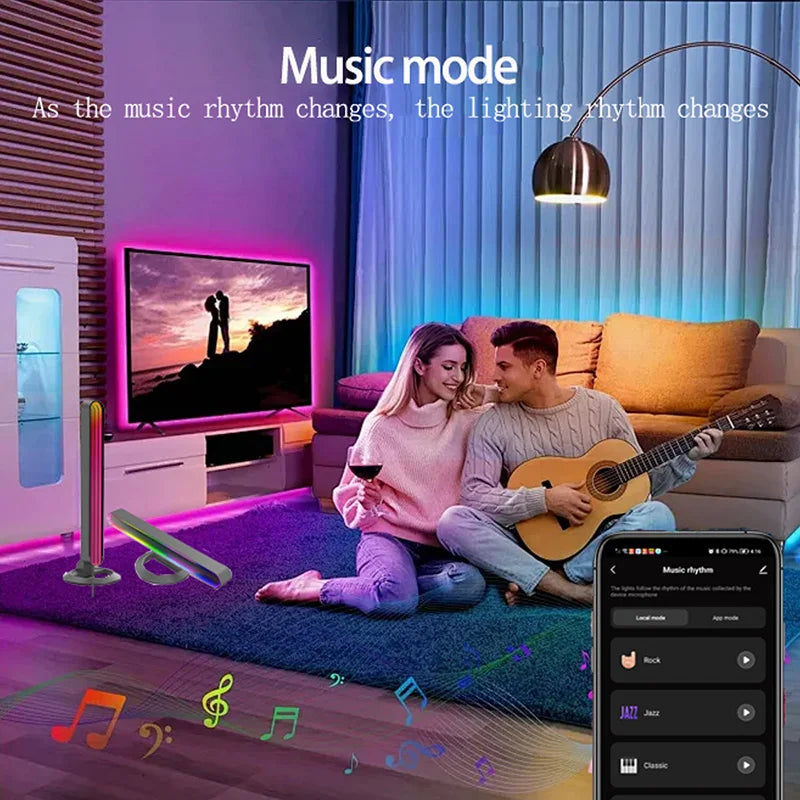 WIFI Smart RGB Light Bar for Google Home TV Background PC Holiday Esports Desktop Decoration Lamp Mirror Music Desktop Lighting