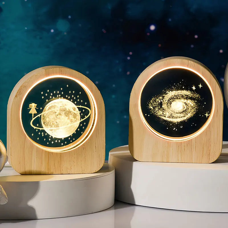 3D Crystal Glass Craft Decoration Laser Engraved Solar System astronomy Valentine's Day gift Birthday Gift Desktop Decoration