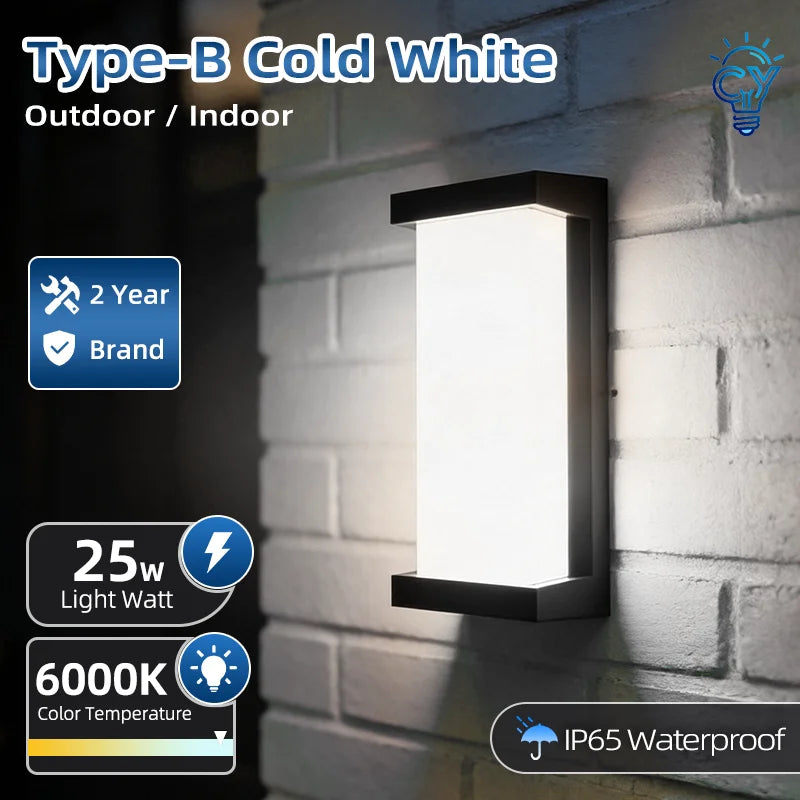 LED Outdoor Wall Light Ip65 Waterproof Wall Lamp Led Outdoor Lighting Porch Lights For Balcony Home Garden Light Bedroom 85-220V