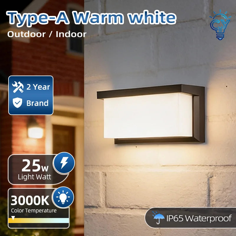 LED Outdoor Wall Light Ip65 Waterproof Wall Lamp Led Outdoor Lighting Porch Lights For Balcony Home Garden Light Bedroom 85-220V