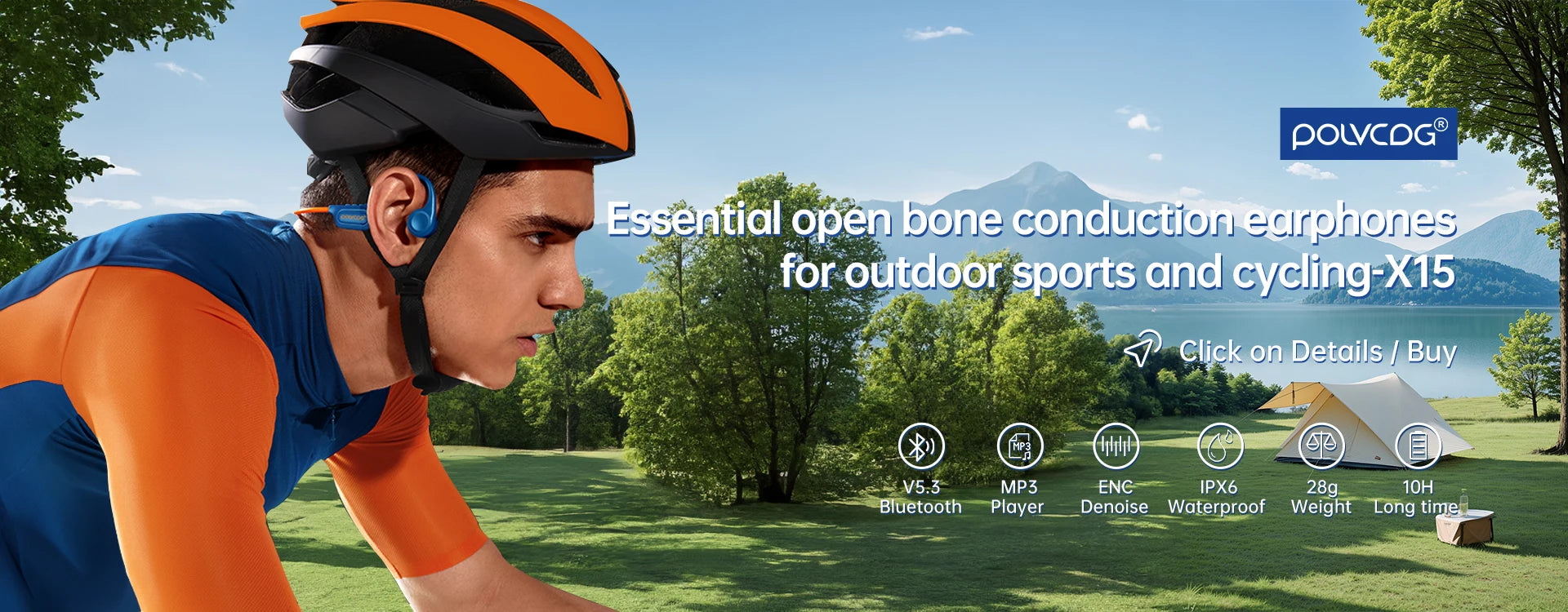 POLVCDG X1 Bone Conduction Cycling Earphones 32GB Memory Bluetooth 5.4 Open Running Headset Sports Technology 2025 Model