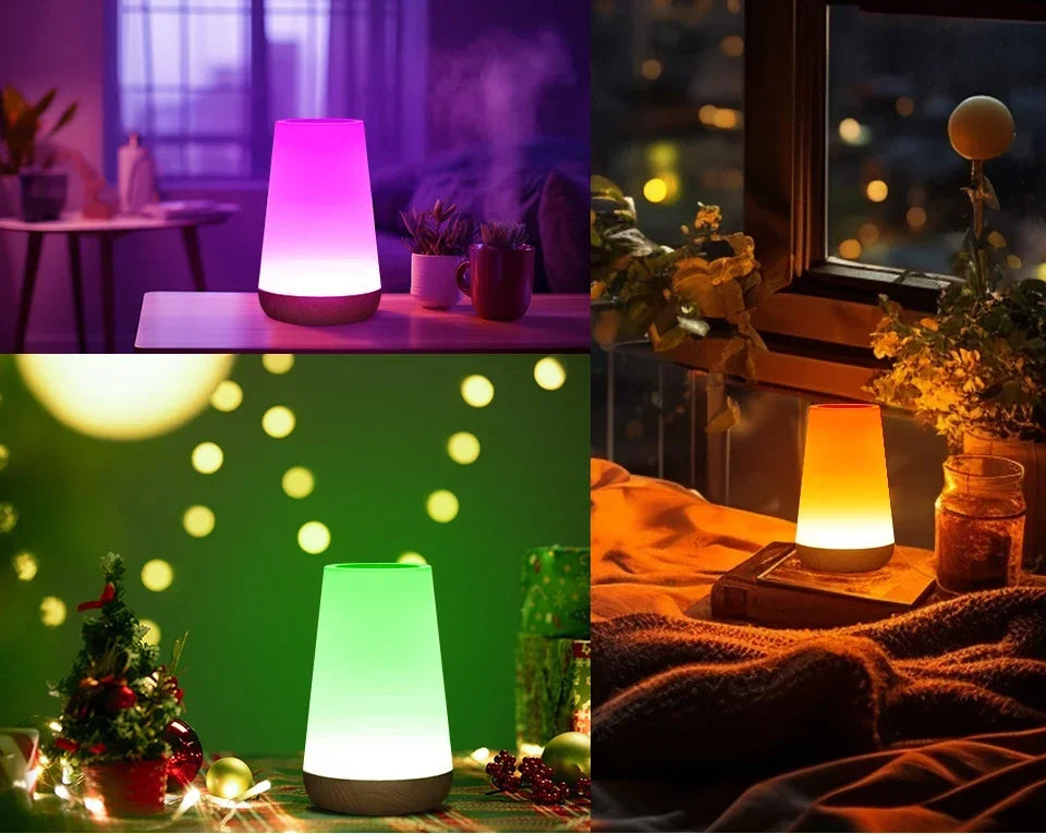 Tuya Wifi LED Smart Night Lights Dimmable Touch Table Lamp RGB Table Bedside Lamp Voice APP Control Google Home Alexa Smartlife