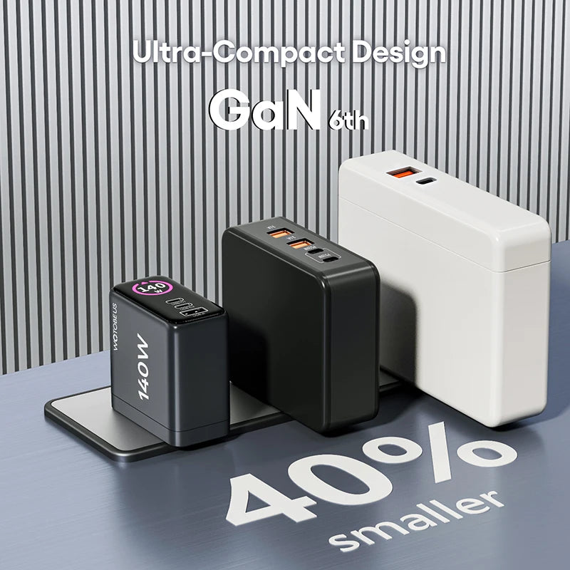 140W GaN USB-C Wall Charger 3-Port Power Meter,PD3.1 140W PD100W PPS 65W 45W QC5 for MacBook Pro iPhone 17 16 Galaxy S25